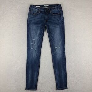 VIGOSS Jeans Womens 28x30 Blue Jagger Skinny Distress Dark Wash Denim